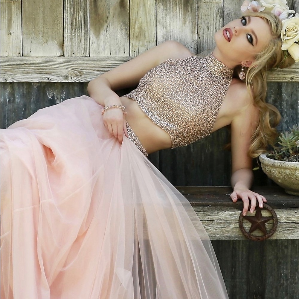 Sherri Hill unaltered beaded & tulle gown